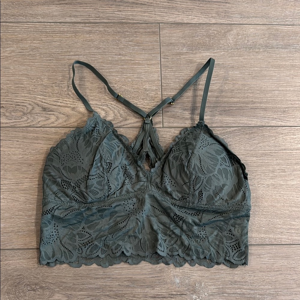 NWOT Aerie Lace Bralette (Dark Green) - Medium